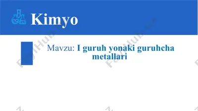 i guruh yonaki guruhcha metallari — PPTX