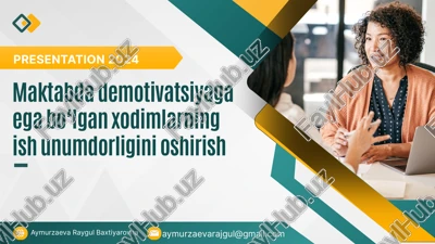 demotivatsiya- bu xodimlarining ishga qiziqishi, ishtiyoqi va unumdorligi darajasini yo'qotish jarayoni. — PPTX