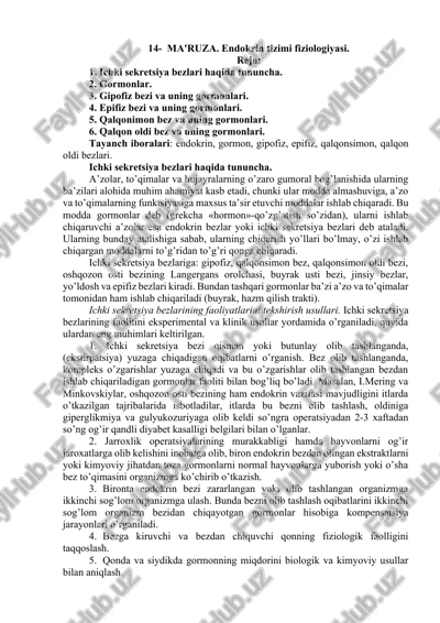 endokrin tizimi fiziologiyasi — DOCX