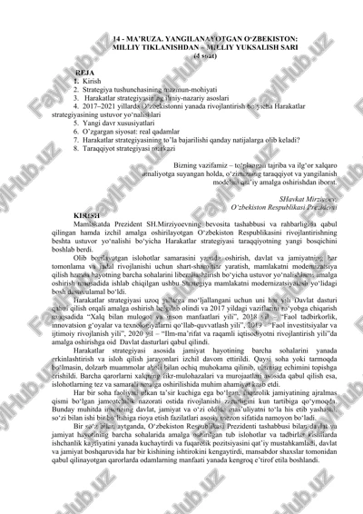 harakatlar strategiyasi — DOC
