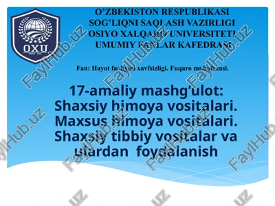 shaxsiy himoya vositalari — PPTX