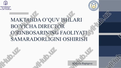 maktabda o’quv ishlari bo’yicha director o’rinbosarining faoliyati samaradorligini oshirish — PPTX