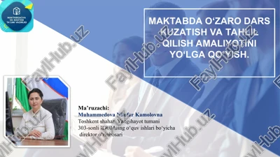maktabda o‘zaro dars kuzatish va tahlil qilish amaliyoti — PPT