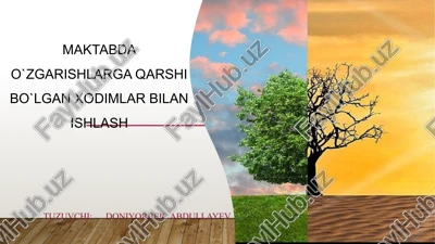 maktabda o`zgarishlarga qarshi bo`lgan xodimlar bilan ishlash tuzuvchi — PPTX
