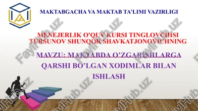maktabda o’zgarishlarga qarshi bo’lgan xodimlar bilan ishlash — PPTX