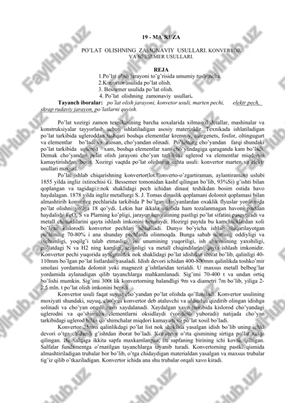 po’lat olishning zamoniaviy usullari — DOCX