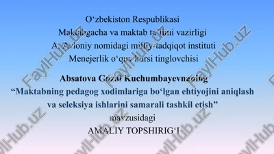 maktabning pedagog xodimlari — PPTX
