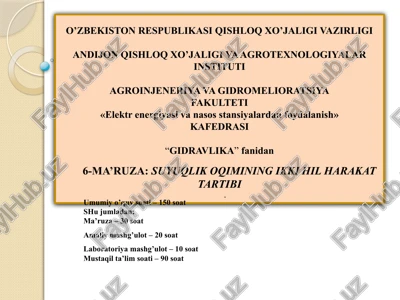 elektrenergiyasivanasosstansiyalardanfoydalanish — PPTX