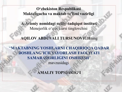 menejerlik o‘quv kursi tinglovchisi — PPTX