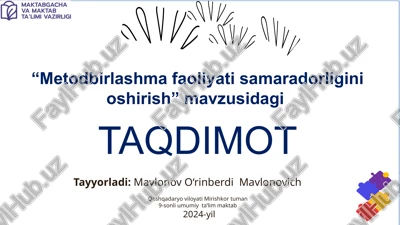 metodbirlashma faoliyatini oshirish — PPTX