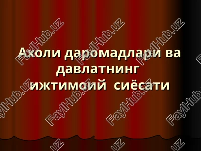 axoli daromadlari va davlatning ijtimoiy siyosati — PPT