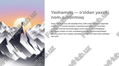 yashamoq — o'zidan yaxshi nom qoldirmoq — PPTX