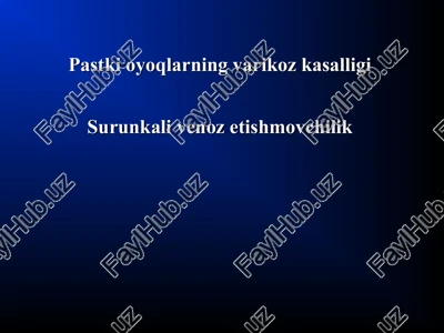 surunkali limfovenöz etishmovchilik — PPT