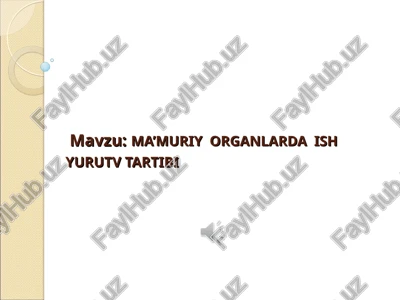 ma’muriy organlarda ish yurutv tartibi — PPT