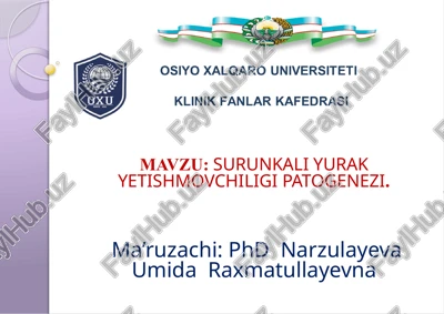 surunkali yurak yetishmovchiligi — PPTX