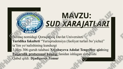 sud xarajatlari — PPTX