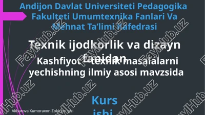kashfiyot–texnik masalalar — PPTX