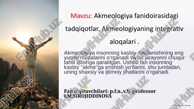 akmeologiya fanidoirasidagitadqiqotlar — PPTX