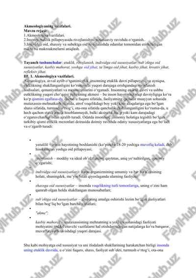 akmeologiyaning vazifalari — DOCX