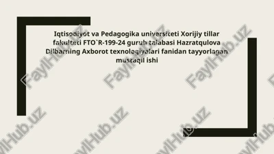 muhandislik masalalarini yechish — PPTX