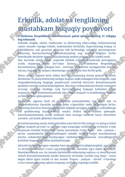 o‘zbekiston respublikasi konstitutsiyasi — DOCX