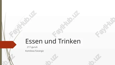 essen und trinken — PPTX