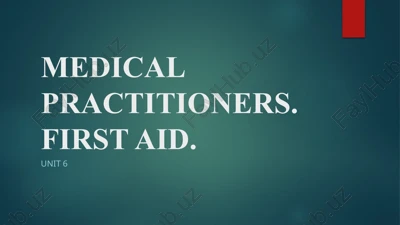 medical practitioners. first aid — PPTX