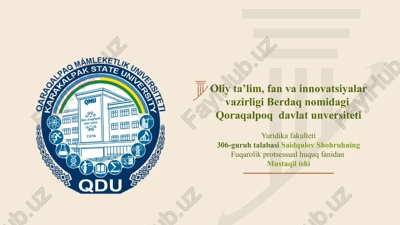 fuqarolik protsessual huquq itamoyillari — PPTX