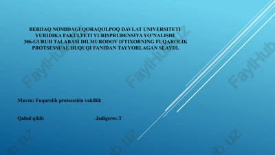 fuqarolik protsessi va vakillik — PPTX