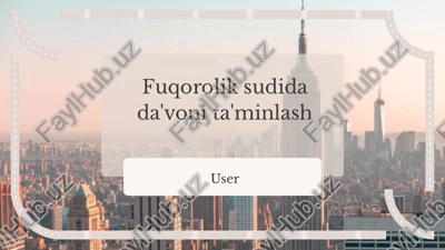 fuqorolik sudida da'voni ta'minlash — PPTX