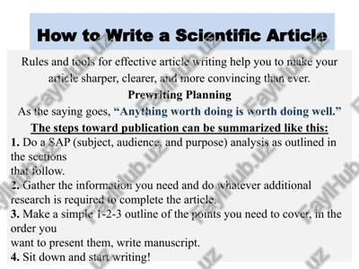 how to write a scientific article — PPTX