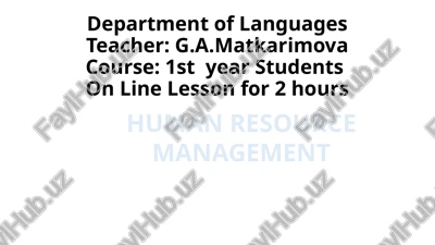 human resource management — PPTX