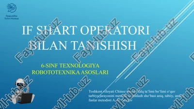 6-sinf texnologiya robototexnika asoslari — PPT
