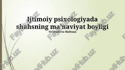 madaniy omillar va ma'naviy boylik — PPTX