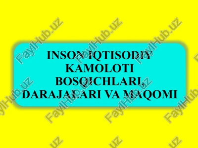 inson iqtisodiy qobiliyatlari — PPTX