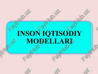 inson iotisodiy modellari — PPT