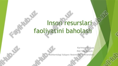 pedagogkadrlar faoliyati baholash — PPTX