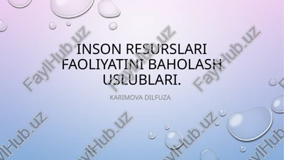 insonresurslarifaoliyatinibaholashuslublari — PPTX