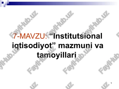 institutsionaliqtisodiyot — PPTX
