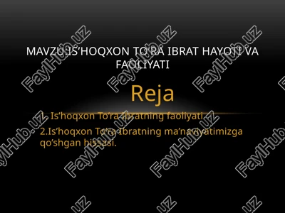 is’hoqxonto’ra ibrat — PPTX