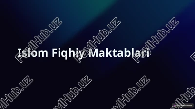 islom fiqhiy maktablari — PPTX