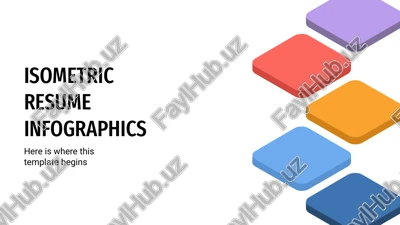 isometric resume infographics — PPTX
