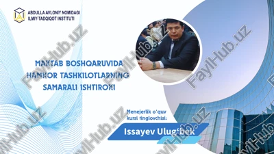 menejerlik o‘quv kursi tinglovchisi — PPTX