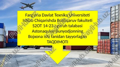 jahon bojxona tashkiloti — PPTX