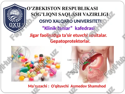 gepatoprotektorlar — PPTX