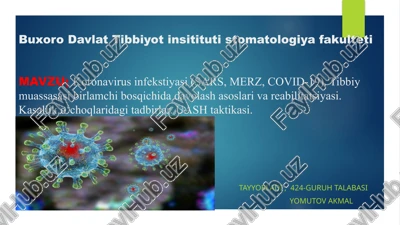 koronavirus infekstiyasi(sars,merz,covid-19) — PPTX