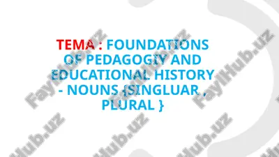foundations of pedagogiy and educational history - nouns {singluar , plural }. — PPTX