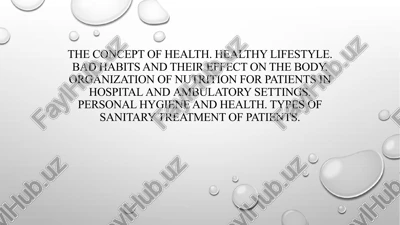 the concept of health and healthy lifestyle — PPTX