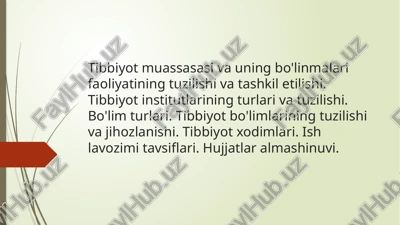 tibbiyot instituti — PPTX