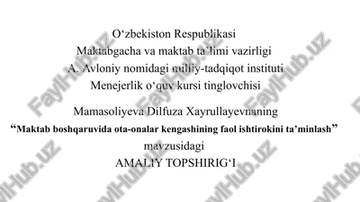 menejerlik o‘quv kursi — PPTX